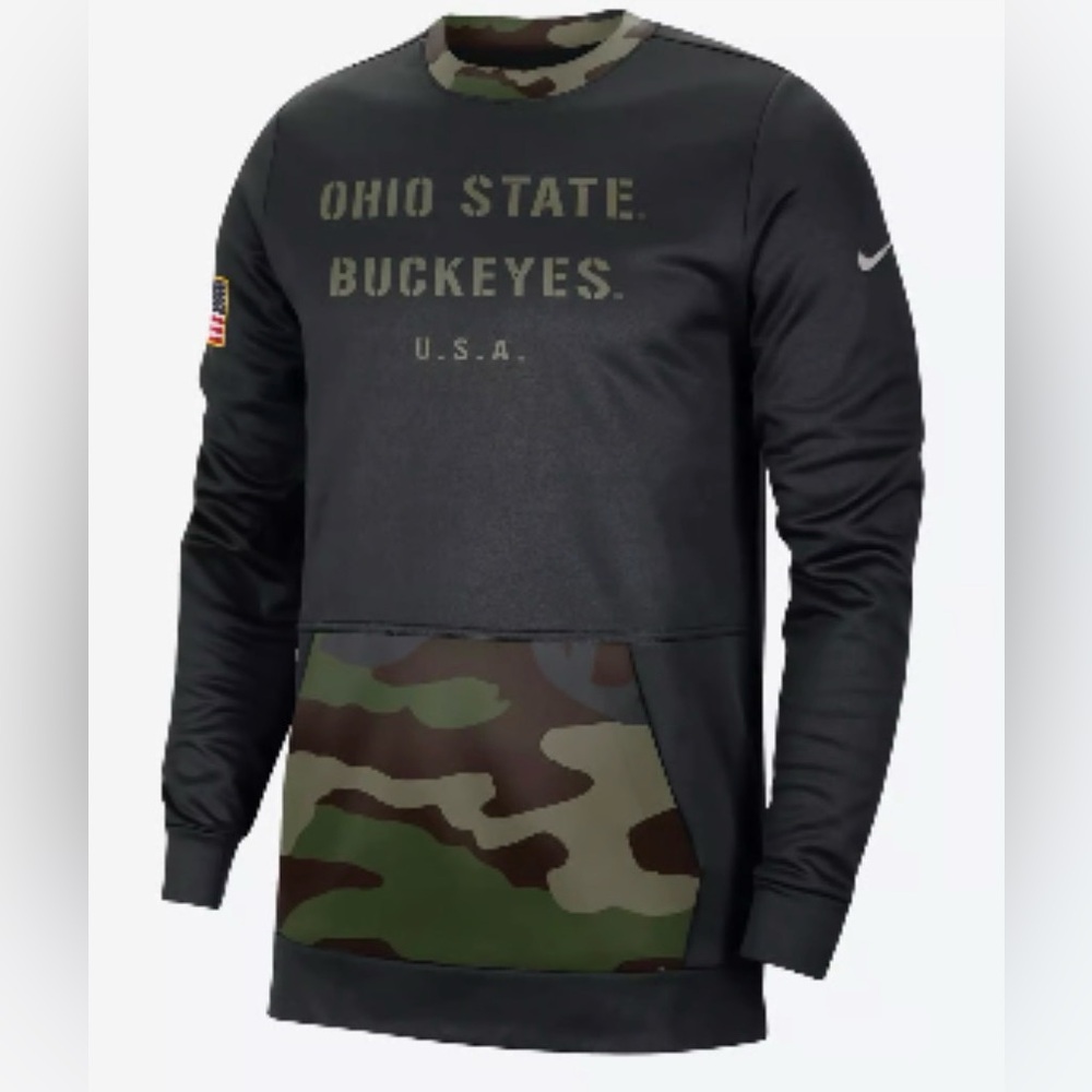 Nike Dri-FIT MED Camo Ohio State Buckeyes Salute to Service crewneck sweatshirt